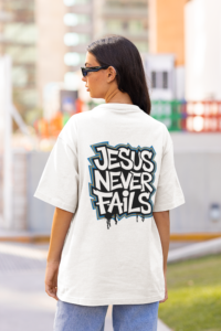Jesus Never Fails Christian Graphic T-Shirt